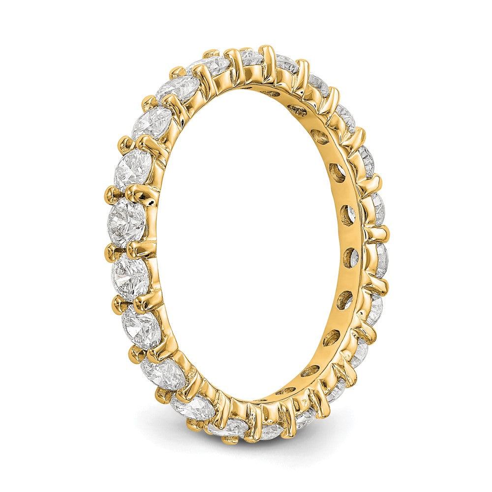 14k Polished Shared Prong 2 carat Diamond Complete Eternity Band