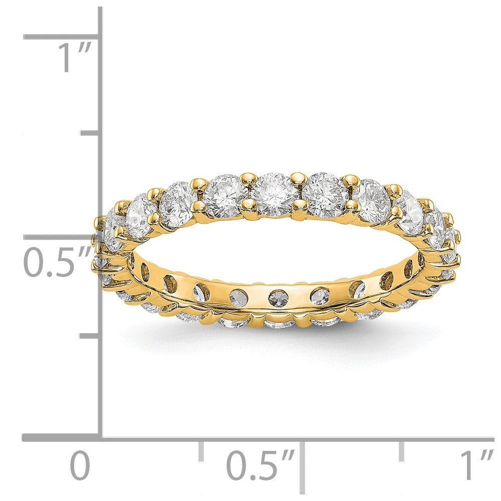14k Polished Shared Prong 2 carat Diamond Complete Eternity Band
