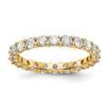 14k Polished Shared Prong 2 carat Diamond Complete Eternity Band