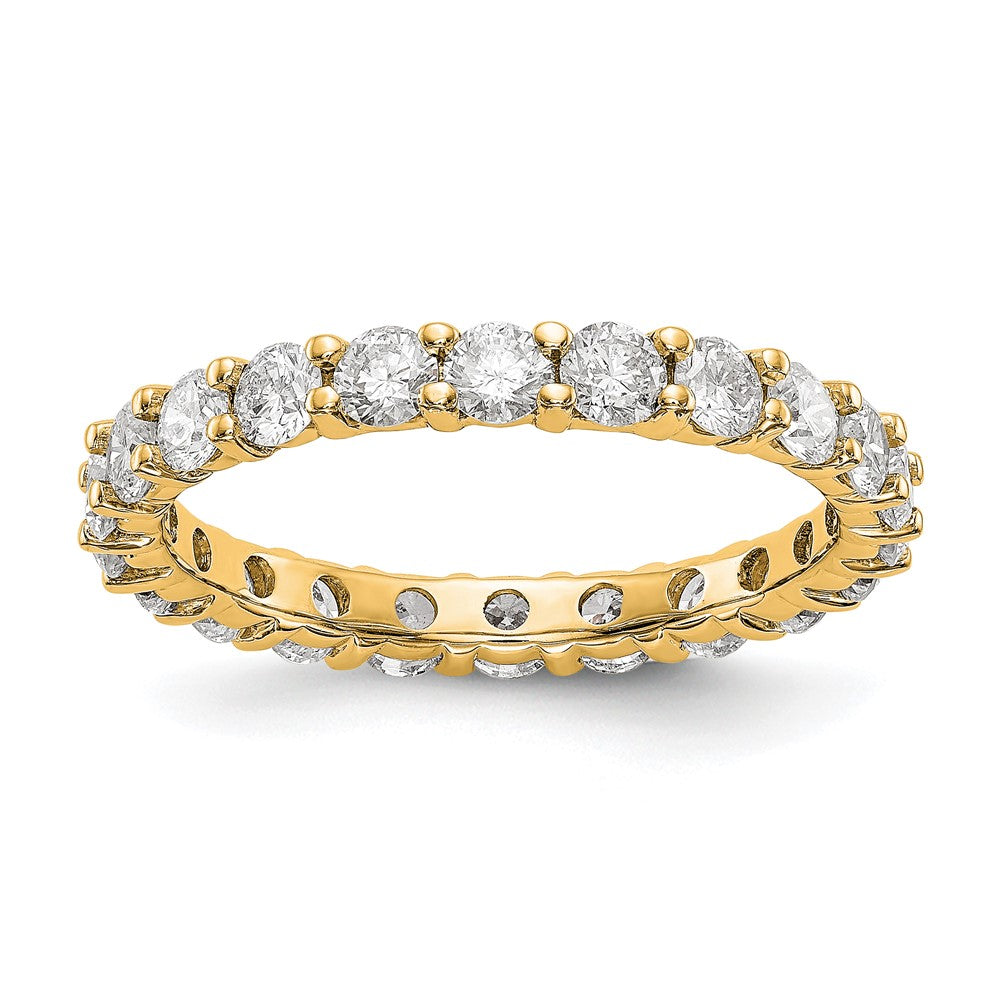 14k Polished Shared Prong 2 carat Diamond Complete Eternity Band