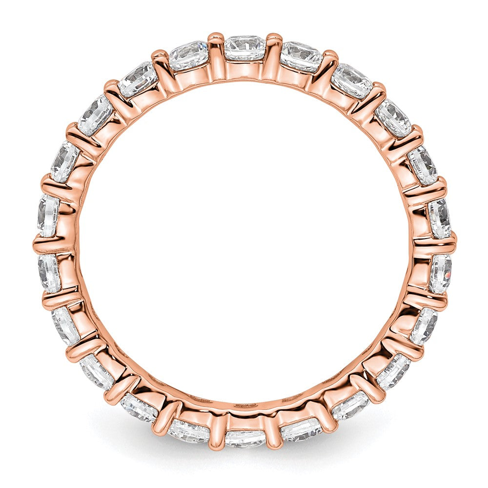 14k Rose Gold Polished Shared Prong 2 carat Diamond Complete Eternity Band