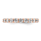 14k Rose Gold Polished Shared Prong 2 carat Diamond Complete Eternity Band