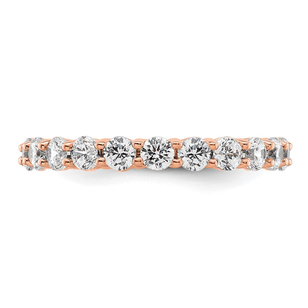 14k Rose Gold Polished Shared Prong 2 carat Diamond Complete Eternity Band