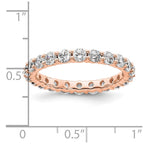 14k Rose Gold Polished Shared Prong 2 carat Diamond Complete Eternity Band