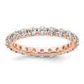 14k Rose Gold Polished Shared Prong 2 carat Diamond Complete Eternity Band