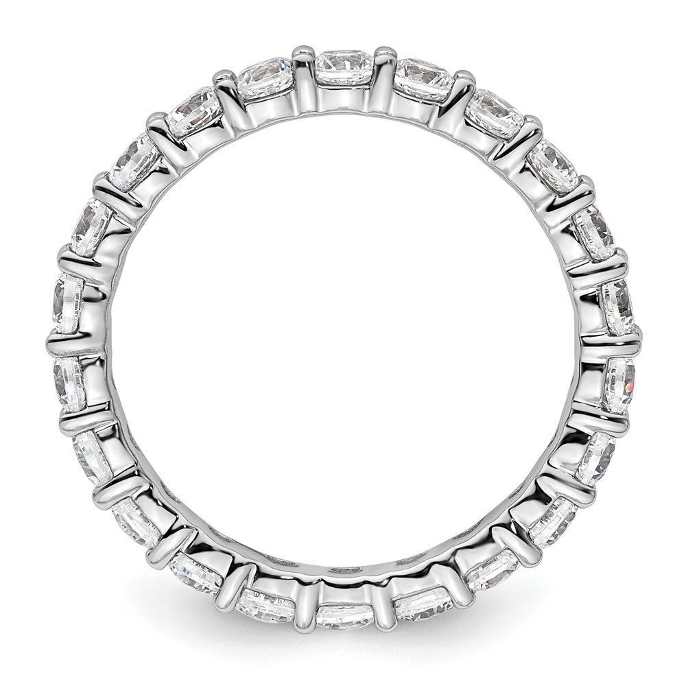 14k White Gold Polished Shared Prong 2 carat Diamond Complete Eternity Band