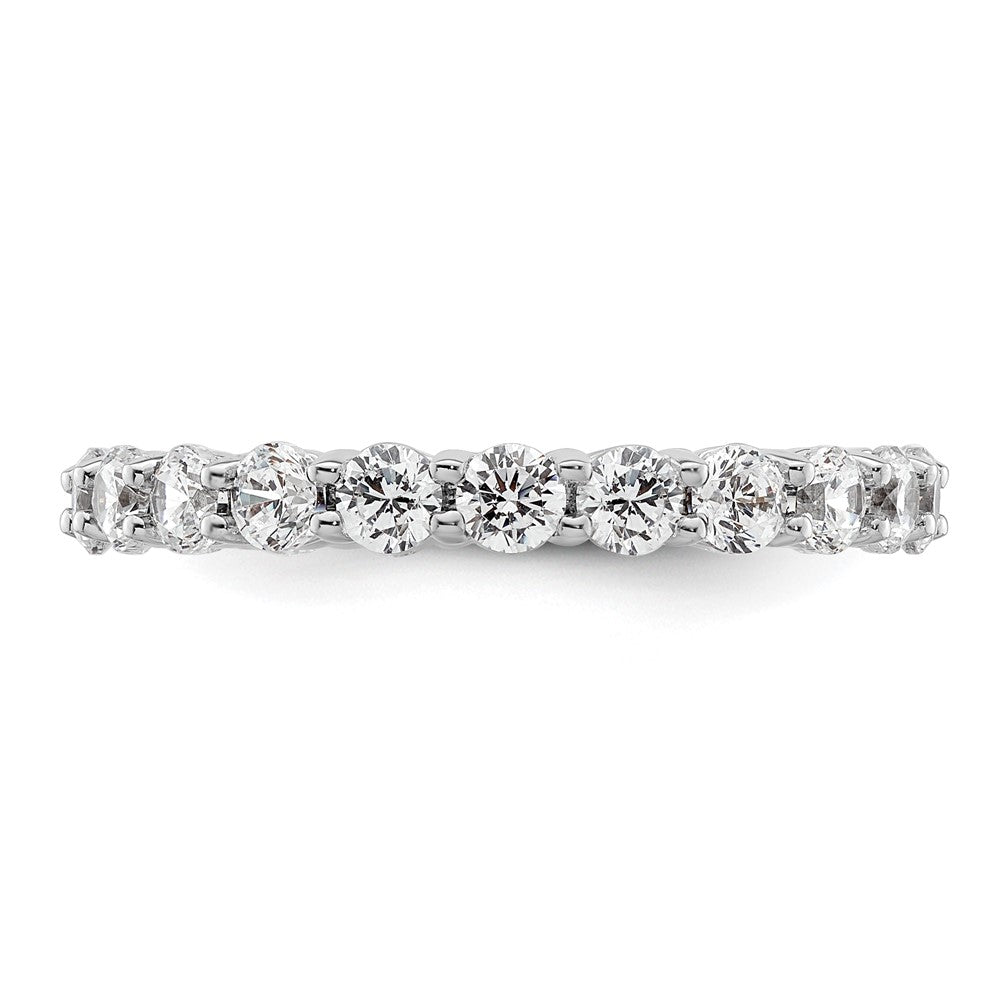 14k White Gold Polished Shared Prong 2 carat Diamond Complete Eternity Band