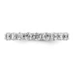 14k White Gold Polished Shared Prong 2 carat Diamond Complete Eternity Band