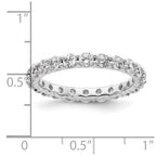 14k White Gold Polished Shared Prong 2 carat Diamond Complete Eternity Band