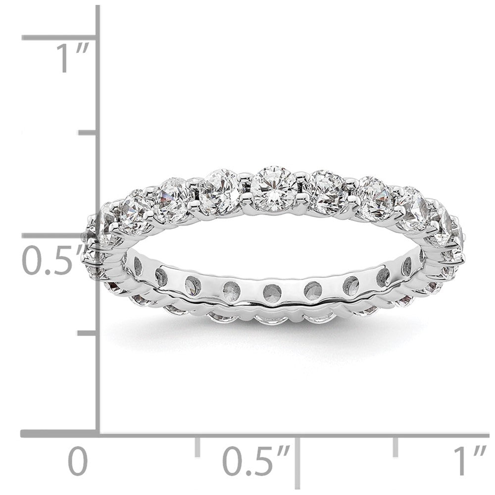 14k White Gold Polished Shared Prong 2 carat Diamond Complete Eternity Band