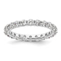 14k White Gold Polished Shared Prong 2 carat Diamond Complete Eternity Band