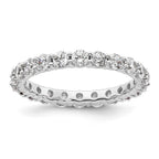 14k White Gold Polished Shared Prong 2 carat Diamond Complete Eternity Band