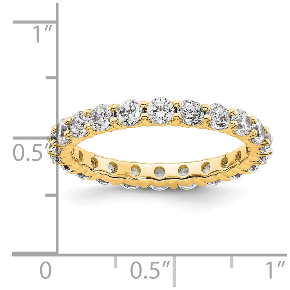 14k Polished Shared Prong 2 carat Diamond Complete Eternity Band