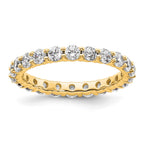 14k Polished Shared Prong 2 carat Diamond Complete Eternity Band