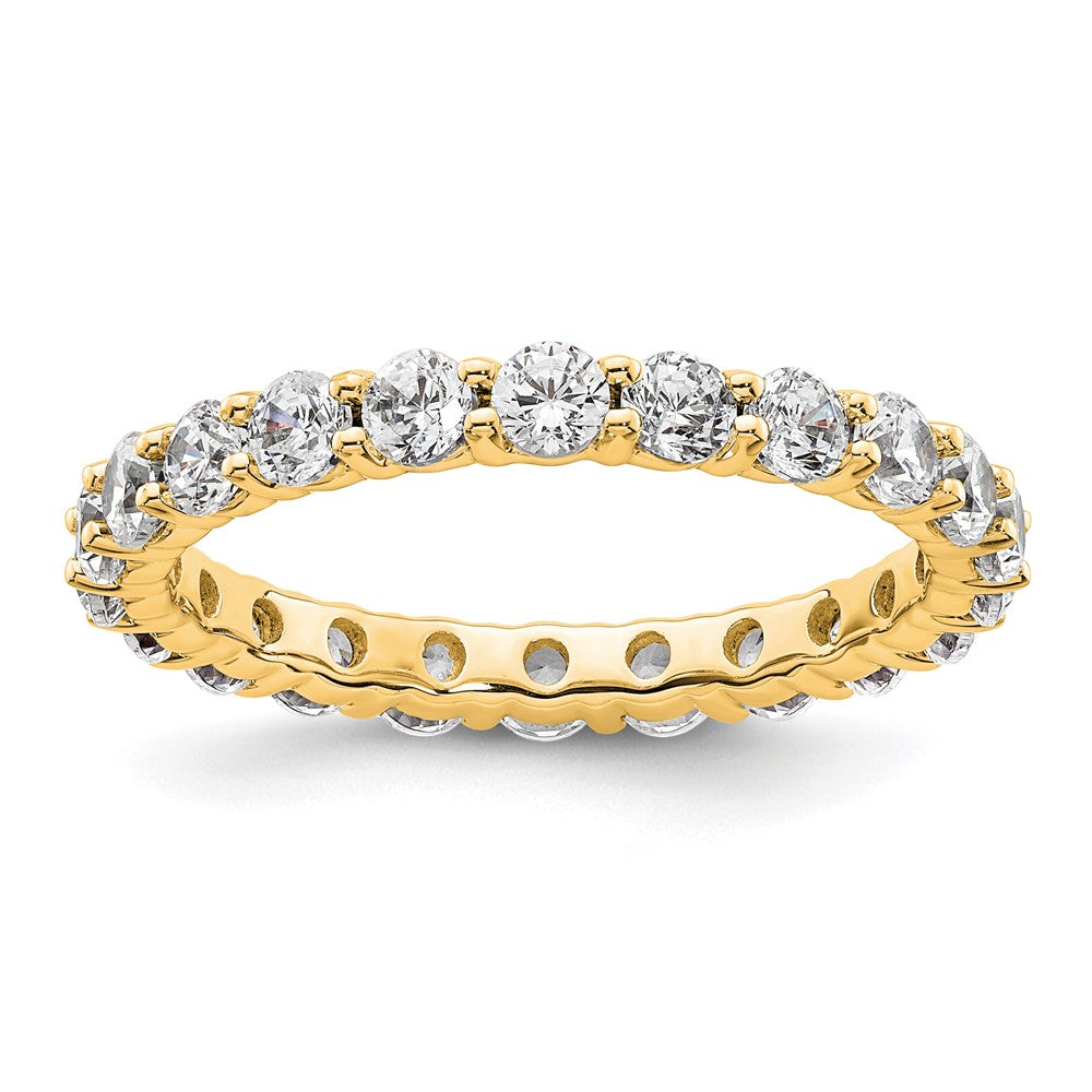 14k Polished Shared Prong 2 carat Diamond Complete Eternity Band