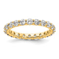 14k Polished Shared Prong 2 carat Diamond Complete Eternity Band
