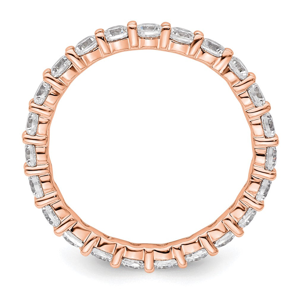 14k Rose Gold Polished Shared Prong 2 carat Diamond Complete Eternity Band