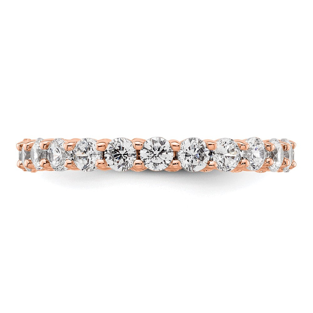 14k Rose Gold Polished Shared Prong 2 carat Diamond Complete Eternity Band