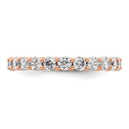 14k Rose Gold Polished Shared Prong 2 carat Diamond Complete Eternity Band