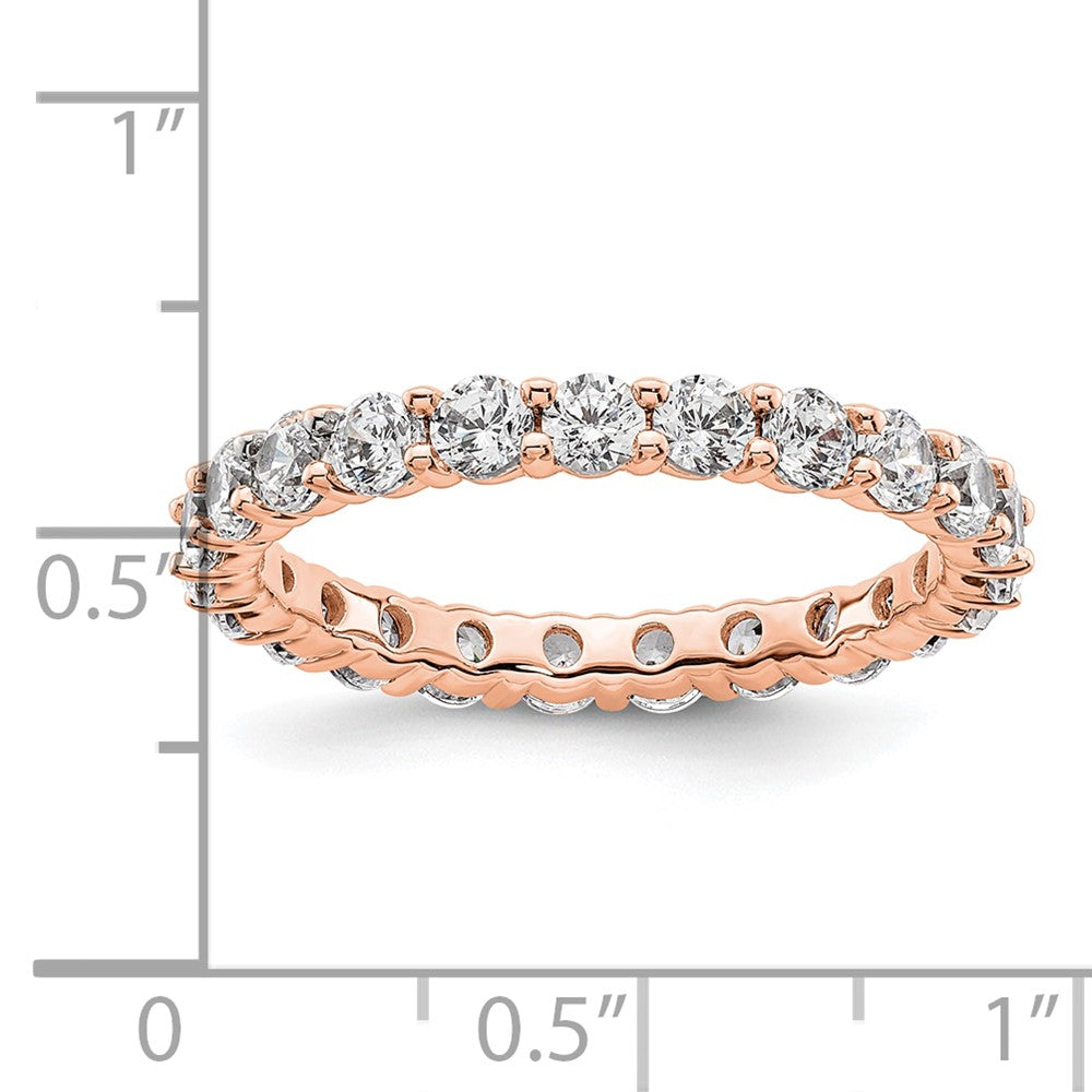 14k Rose Gold Polished Shared Prong 2 carat Diamond Complete Eternity Band