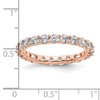 14k Rose Gold Polished Shared Prong 2 carat Diamond Complete Eternity Band