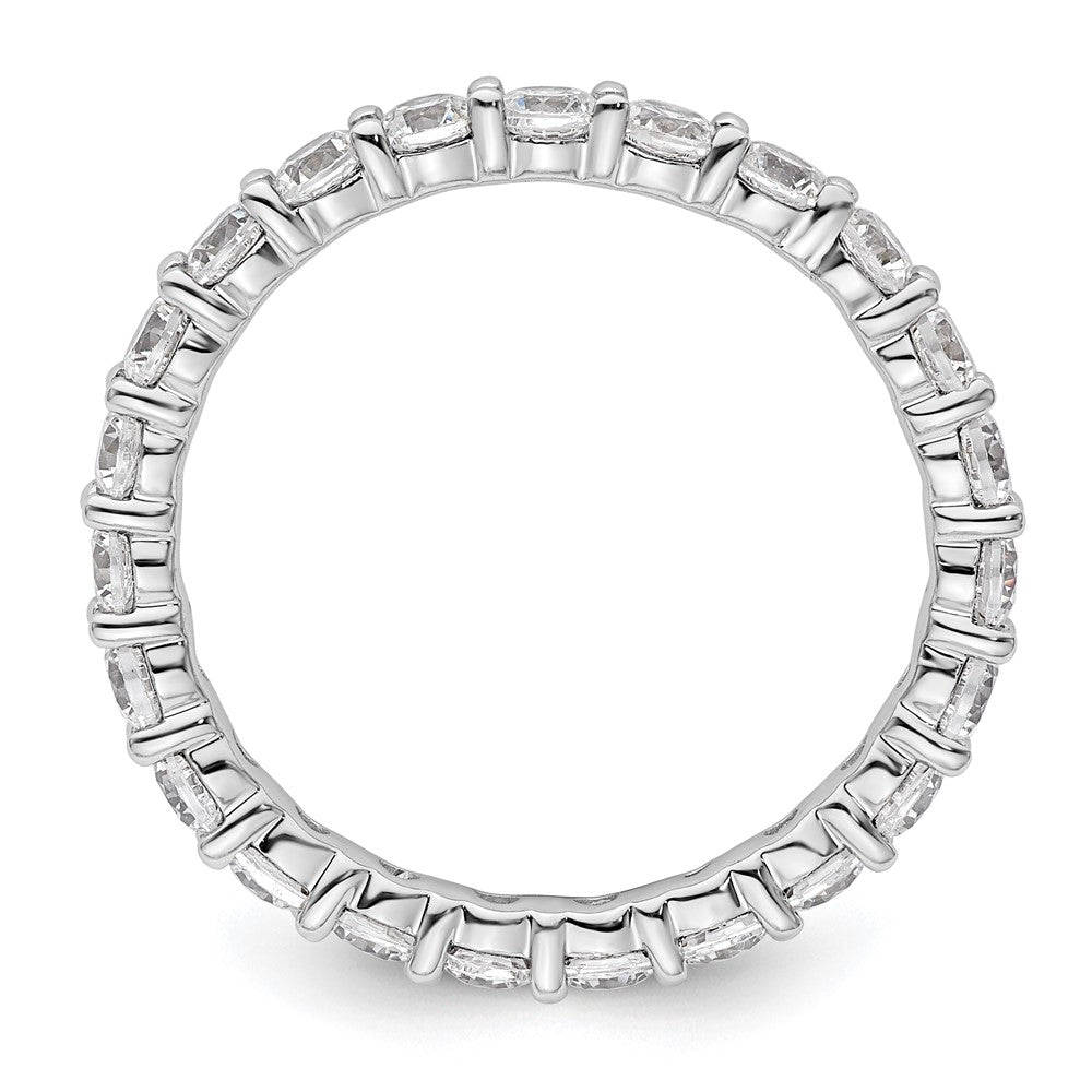 14k White Gold Polished Shared Prong 2 carat Diamond Complete Eternity Band