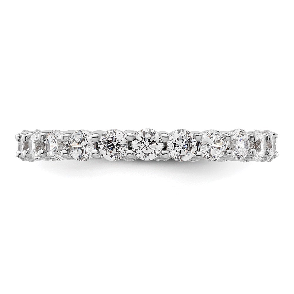 14k White Gold Polished Shared Prong 2 carat Diamond Complete Eternity Band