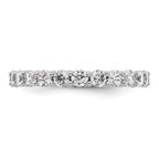 14k White Gold Polished Shared Prong 2 carat Diamond Complete Eternity Band