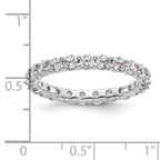 14k White Gold Polished Shared Prong 2 carat Diamond Complete Eternity Band