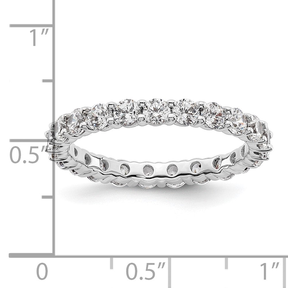 14k White Gold Polished Shared Prong 2 carat Diamond Complete Eternity Band