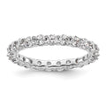 14k White Gold Polished Shared Prong 2 carat Diamond Complete Eternity Band