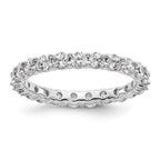 14k White Gold Polished Shared Prong 2 carat Diamond Complete Eternity Band