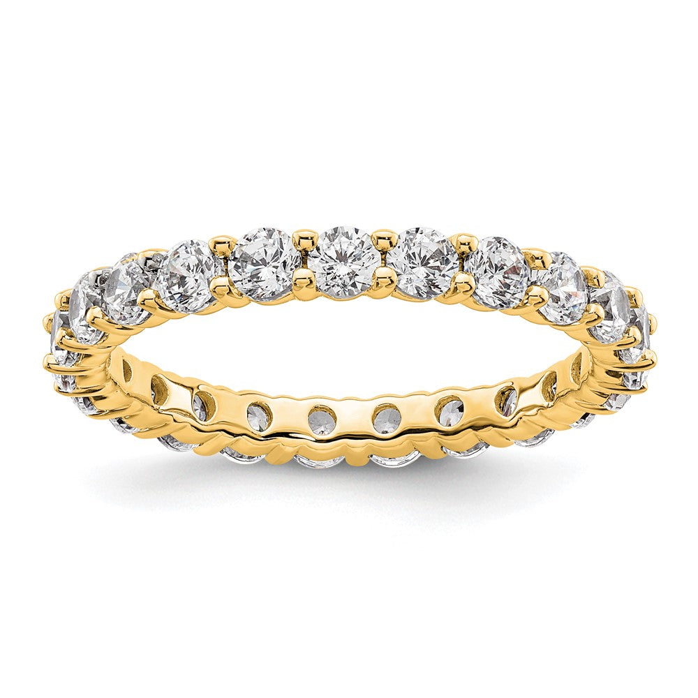 14k Polished Shared Prong 2 carat Diamond Complete Eternity Band