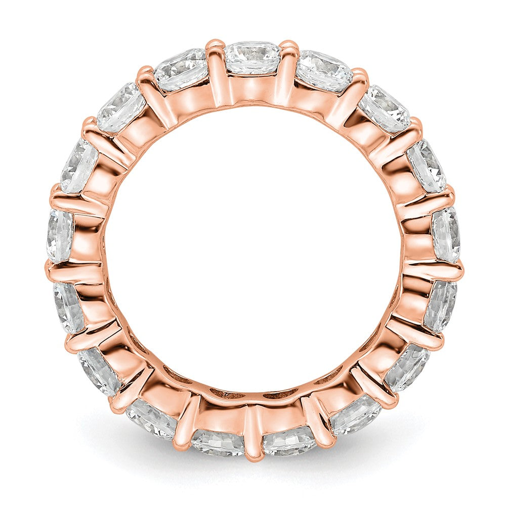 14k Rose Gold Polished Shared Prong 3 carat Diamond Complete Eternity Band