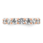 14k Rose Gold Polished Shared Prong 3 carat Diamond Complete Eternity Band