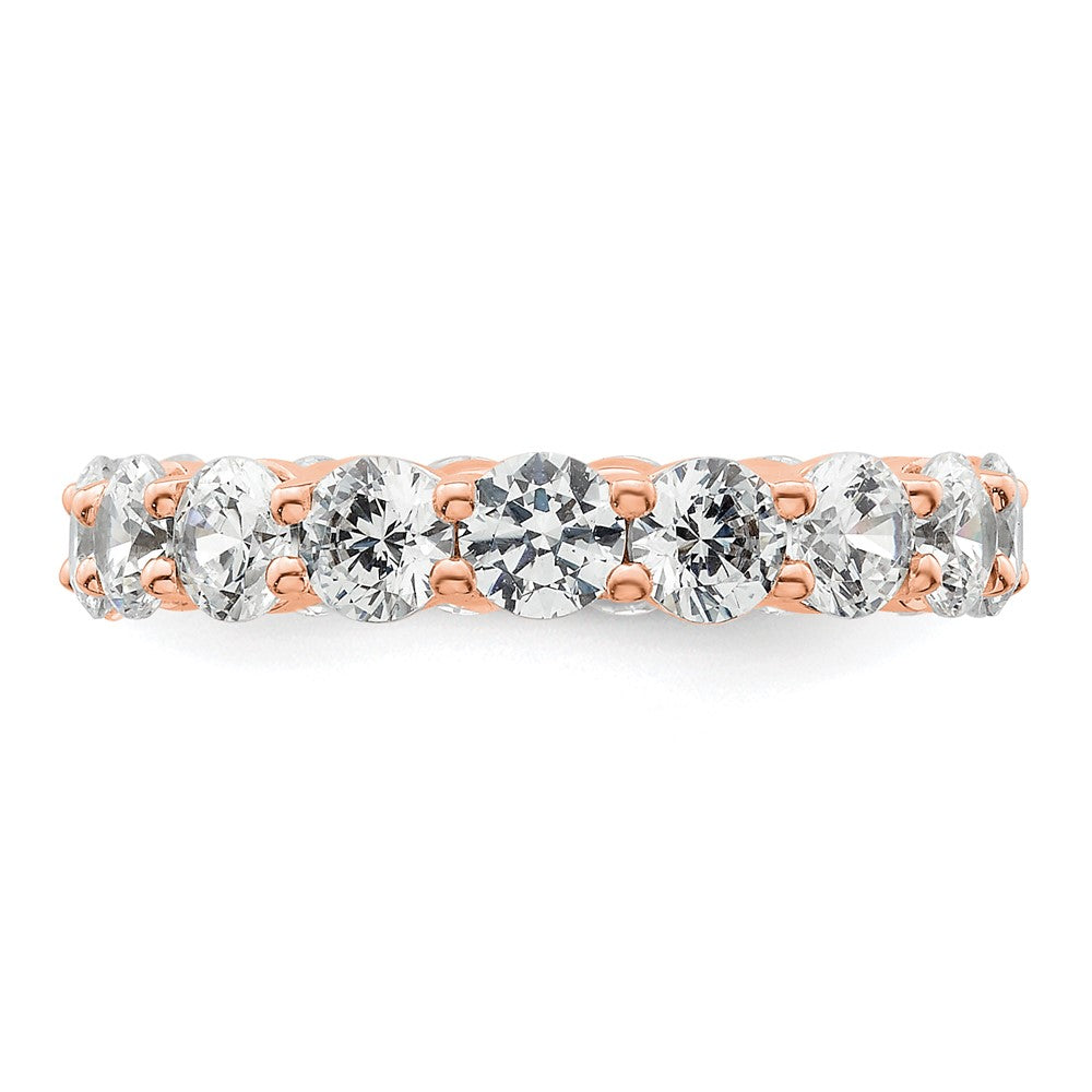 14k Rose Gold Polished Shared Prong 3 carat Diamond Complete Eternity Band
