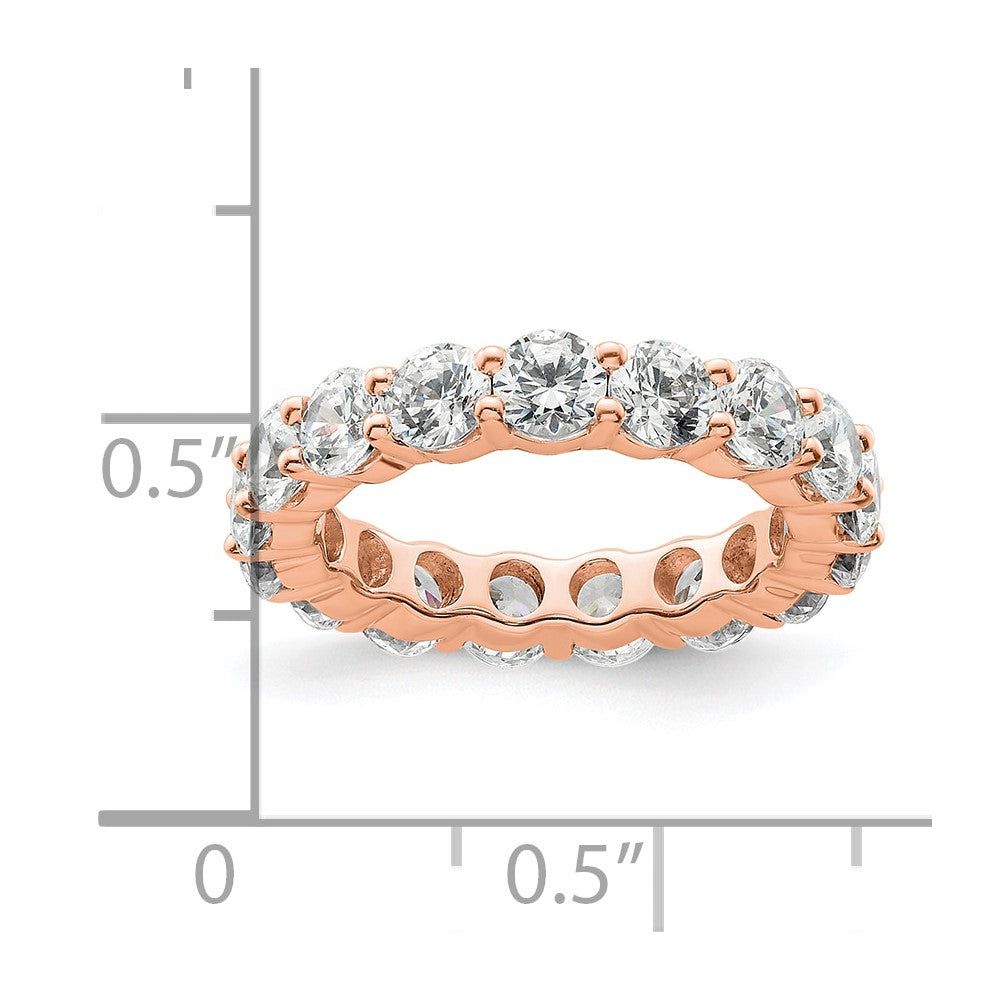 14k Rose Gold Polished Shared Prong 3 carat Diamond Complete Eternity Band