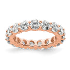 14k Rose Gold Polished Shared Prong 3 carat Diamond Complete Eternity Band
