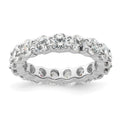 14k White Gold Polished Shared Prong 3 carat Diamond Complete Eternity Band