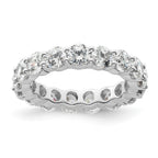 14k White Gold Polished Shared Prong 3 carat Diamond Complete Eternity Band