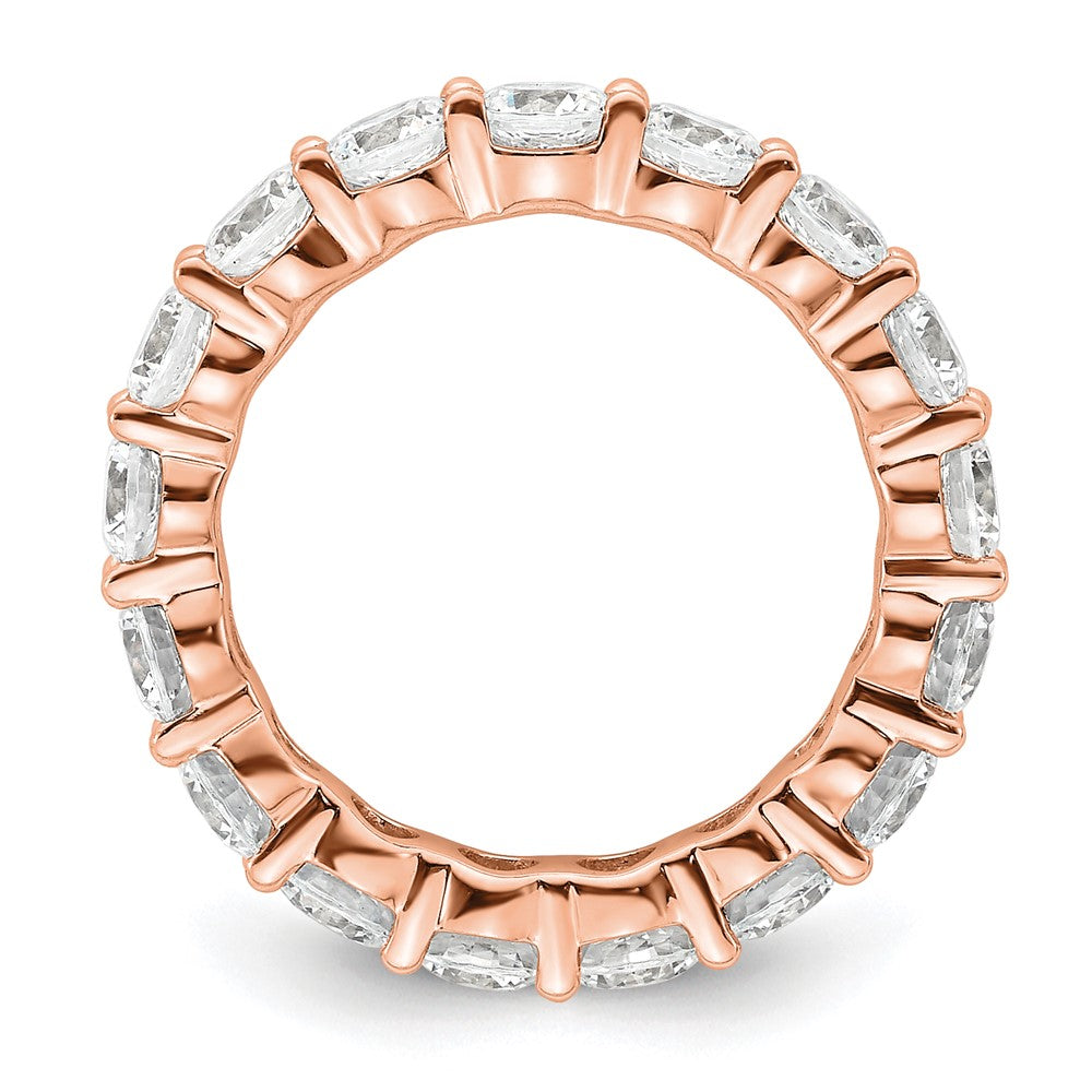 14k Rose Gold Polished Shared Prong 3 carat Diamond Complete Eternity Band