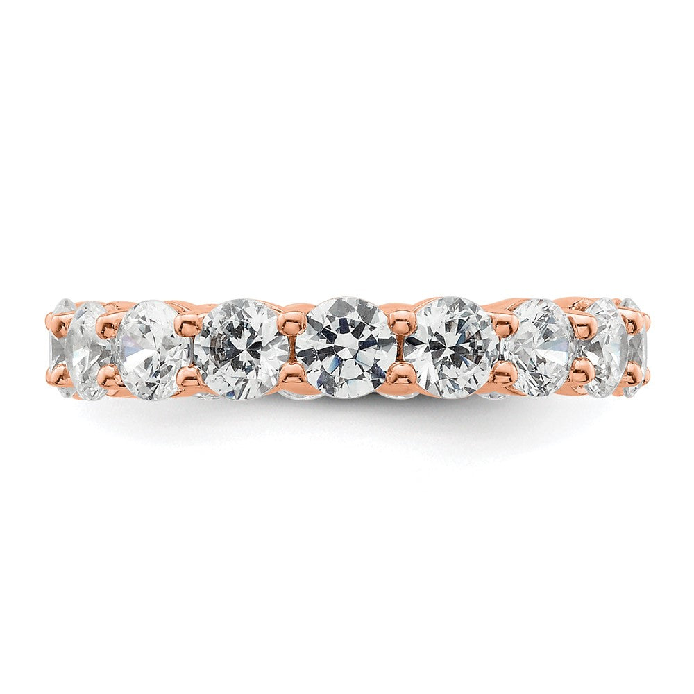 14k Rose Gold Polished Shared Prong 3 carat Diamond Complete Eternity Band