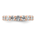 14k Rose Gold Polished Shared Prong 3 carat Diamond Complete Eternity Band