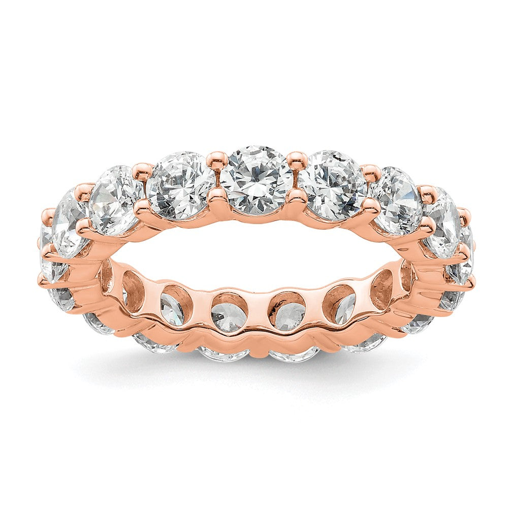 14k Rose Gold Polished Shared Prong 3 carat Diamond Complete Eternity Band