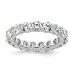 14k White Gold Polished Shared Prong 3 carat Diamond Complete Eternity Band
