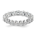 14k White Gold Polished Shared Prong 3 carat Diamond Complete Eternity Band