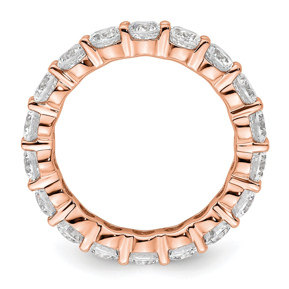 14k Rose Gold Polished Shared Prong 3 carat Diamond Complete Eternity Band