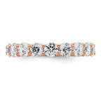 14k Rose Gold Polished Shared Prong 3 carat Diamond Complete Eternity Band