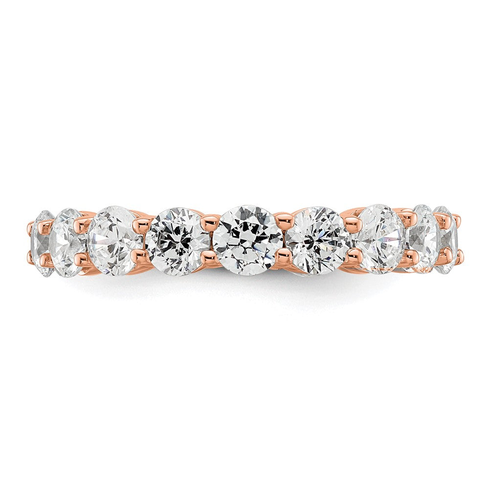 14k Rose Gold Polished Shared Prong 3 carat Diamond Complete Eternity Band