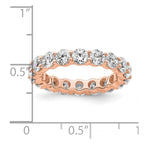 14k Rose Gold Polished Shared Prong 3 carat Diamond Complete Eternity Band